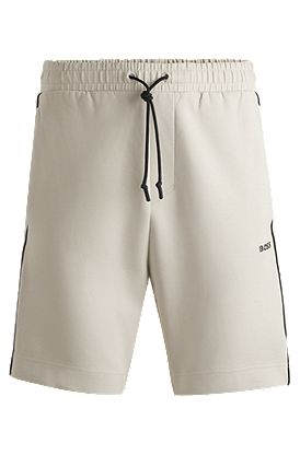 Stretch-cotton shorts with embossed artwork