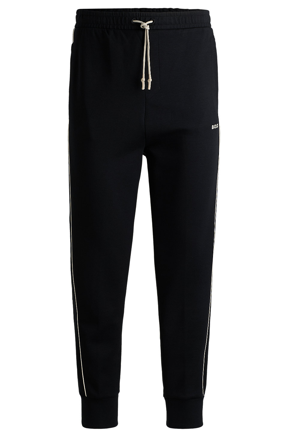 BOSS - Stretch-cotton tracksuit bottoms with embossed artwork