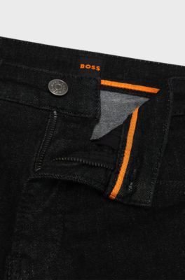 Skinny fit-jeans i svart extra stretchig denim, Svart