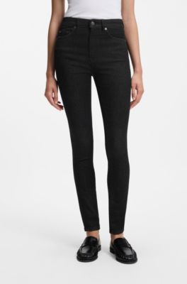 Skinny-fit jeans in black super-stretch denim, Black