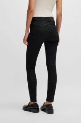 Skinny-fit jeans in black super-stretch denim, Black