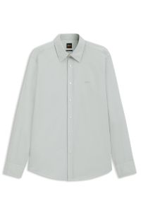 Regular-fit shirt in cotton poplin, Light Grey