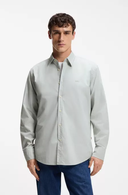 Regular-fit shirt in cotton poplin