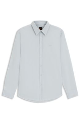 Regular-fit shirt in cotton poplin, Light Grey