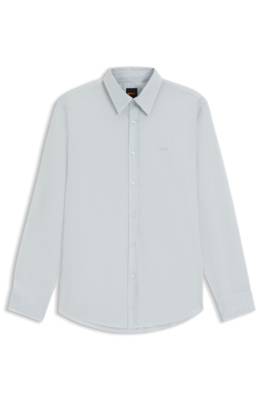 Boss Regular-fit shirt in cotton poplin with embroidered logo casual skjortor herr – bild 4