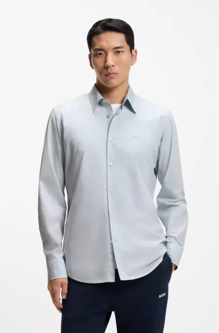 Regular-fit shirt in cotton poplin