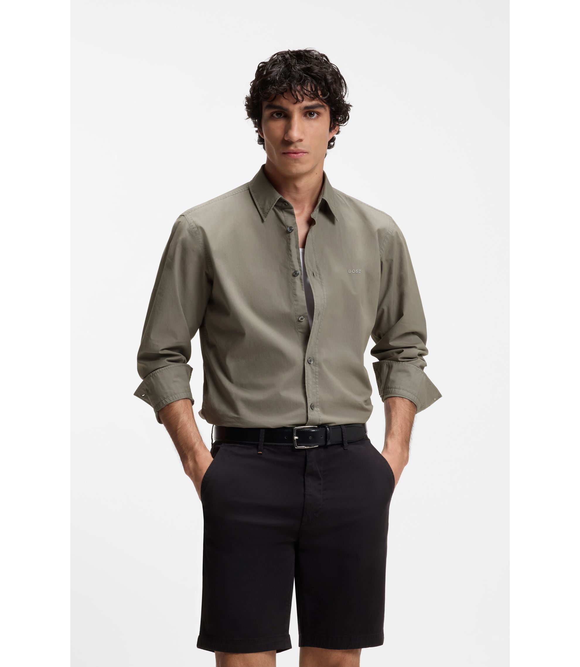 Regular-Fit Hemd aus Baumwoll-Popeline