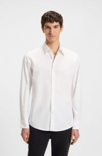 Regular-fit shirt in cotton poplin, White