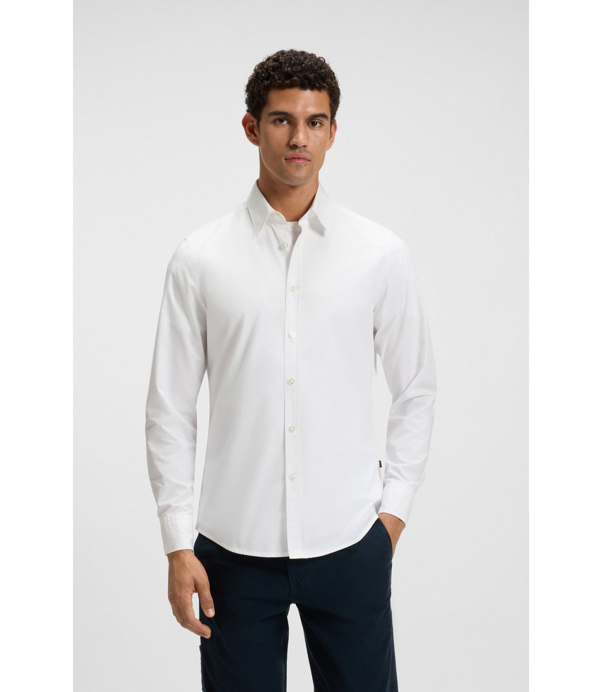 Regular-Fit Hemd aus Baumwoll-Popeline