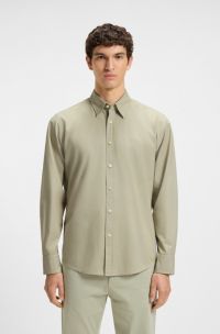 Chemise Regular en popeline de coton, Chaux