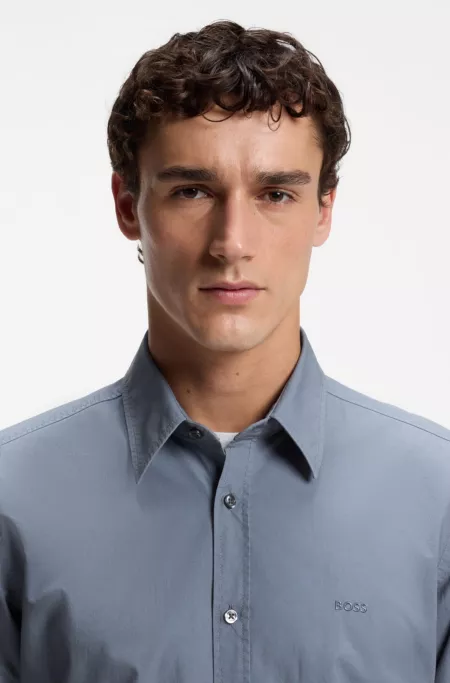 Chemise Regular en popeline de coton avec logo brodé