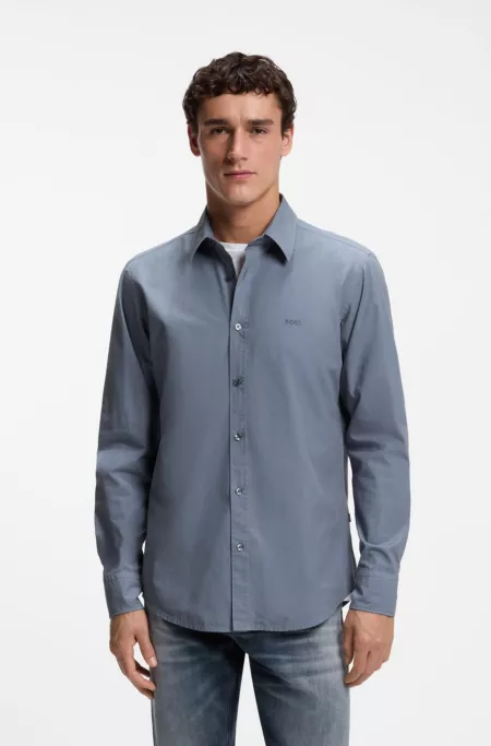 Chemise Regular en popeline de coton avec logo brodé