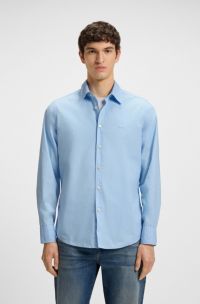 Chemise Regular en popeline de coton, bleu clair