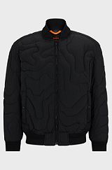 Water-repellent jacket with digitally created quilting, Black