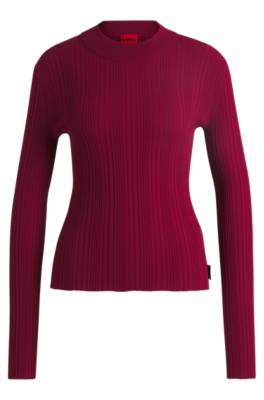 HUGO SLIM-FIT SWEATER WITH IRREGULAR RIBBED STRUCTURE 