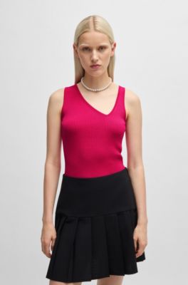 ドリスヴァンノッテン ノースリーブニット ゴールドピンク系 S ドリス