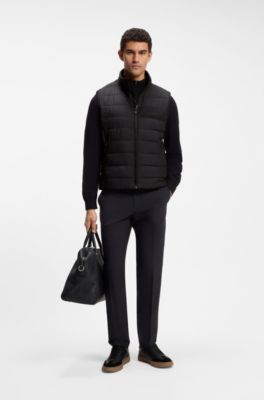 Waterafstotende bodywarmer met logodetail, Zwart