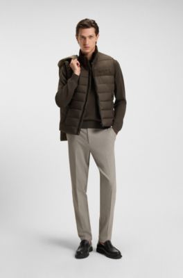 Water-repellent gilet with tonal logo, Dark Green