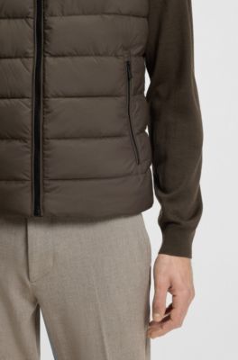 Water-repellent gilet with logo detail, Dark Green