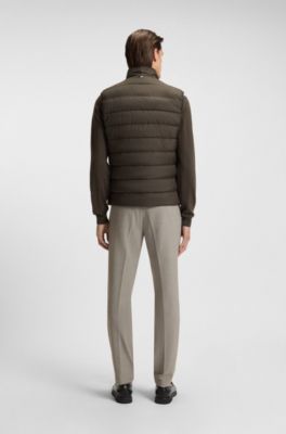 Water-repellent gilet with logo detail, Dark Green