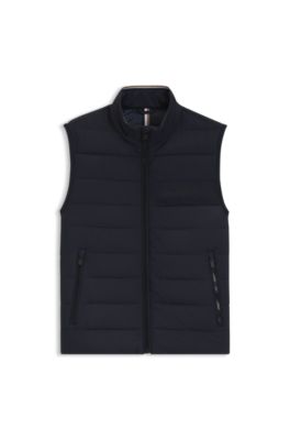 Water-repellent gilet with tonal logo, Dark Blue