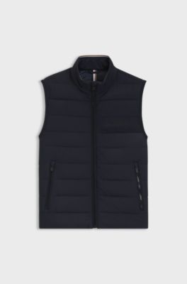 Water-repellent gilet with tonal logo, Dark Blue