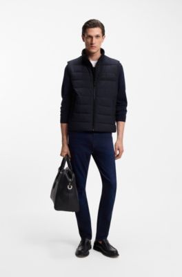 Water-repellent gilet with logo detail, Dark Blue