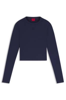 Slim-fit jersey top with embroidered stacked logo 1