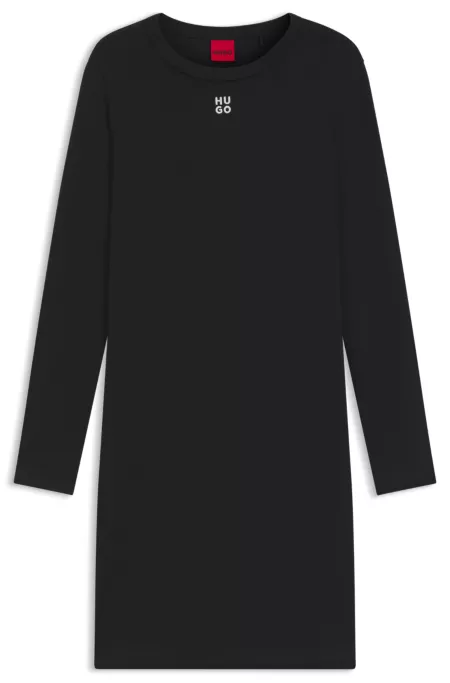 Stretch-jersey dress with stacked logo