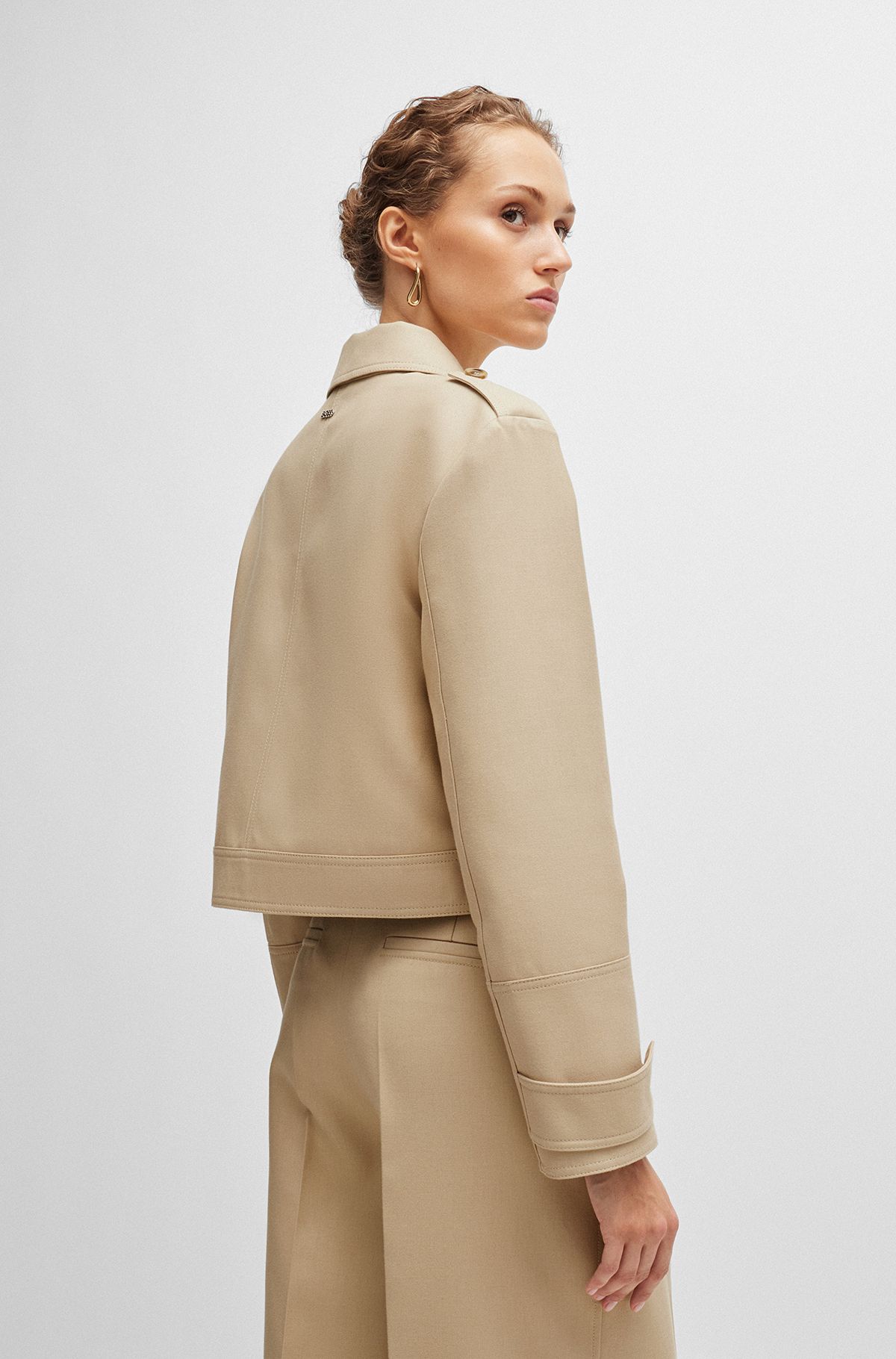 Regular-fit jacket in a cotton blend, Patterned