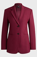 Slim-fit jacket in performance-stretch material, Dark Red