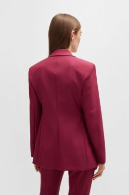 BOSS - Veste Slim en mati?�re stretch performante - Rouge sombre