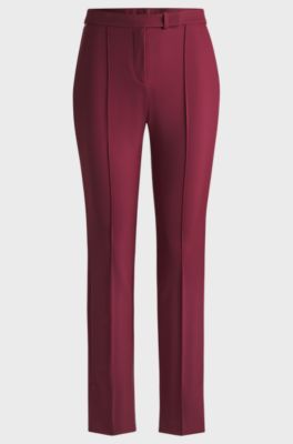 Skinny-leg trousers in performance-stretch fabric, Dark Red