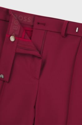 Skinny-leg trousers in performance-stretch fabric, Dark Red