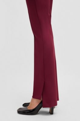 Skinny-leg trousers in performance-stretch fabric, Dark Red
