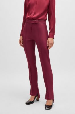 Skinny-leg trousers in performance-stretch fabric, Dark Red