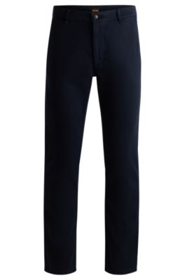 BOSS - Slim-Fit Hose aus elastischem Baumwoll-Twill