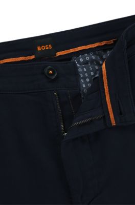 BOSS - Slim-Fit Hose aus elastischem Baumwoll-Twill