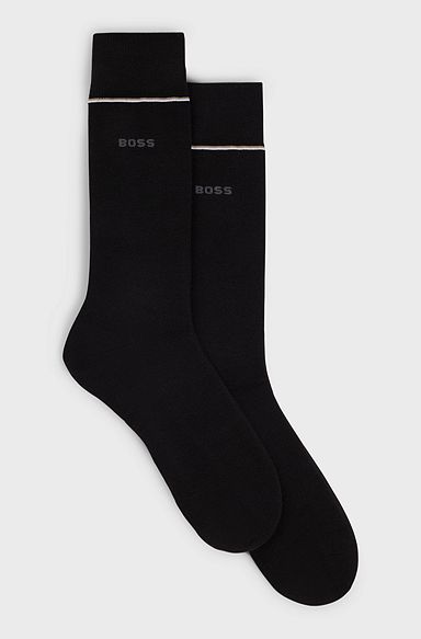 Two-pack of regular-length performance-stretch socks, Black