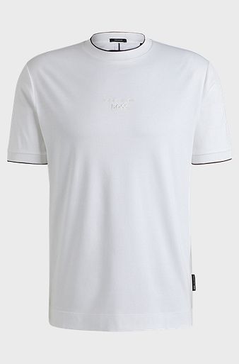 Porsche x BOSS mercerised-cotton T-shirt with special branding, White