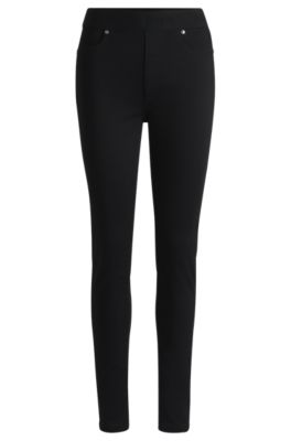 Super Skinny-Fit Jeggings aus schwarzem Super-Stretch-Denim, Schwarz