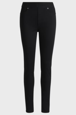 Super-skinny-fit jeggings in black super-stretch denim, Black