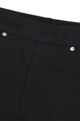 Super Skinny-Fit Jeggings aus schwarzem Super-Stretch-Denim, Schwarz