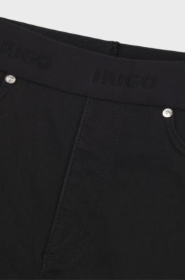 Super-skinny-fit jeggings in black super-stretch denim, Black