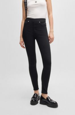 Super-skinny-fit jeggings in black super-stretch denim, Black