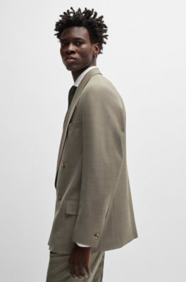 BOSS - リラックスフィットジャケット チェック バージンウールサージ 