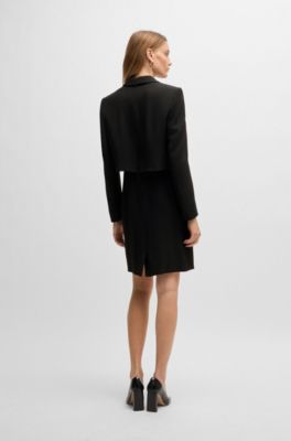 Tailored dress in matte fabric, Black