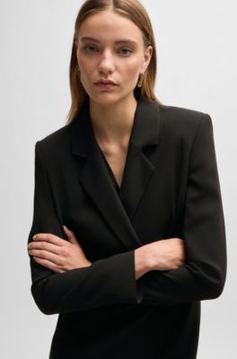 Elegantes Kleid aus mattem Gewebe, Schwarz