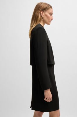 Elegantes Kleid aus mattem Gewebe, Schwarz