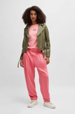 Pantalon Regular &agrave; la coupe fusel&eacute;e, Rose clair